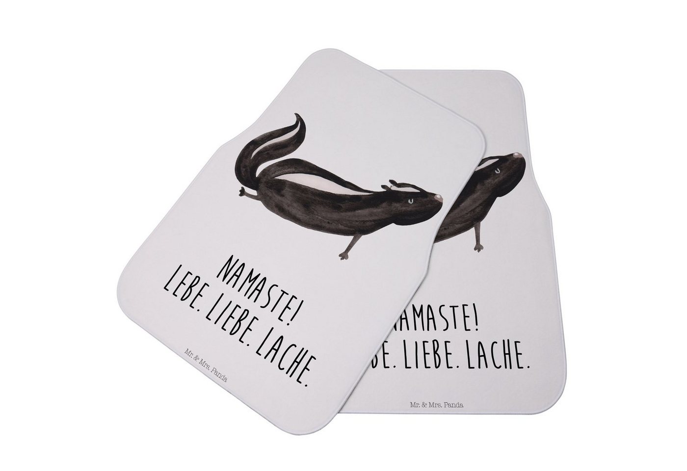Mr. & Mrs. Panda Fußmatte Stinktier Yoga - Weiß - Geschenk, Autofußmatten, Fußmatte Auto, Skunk, Höhe: 0.5 mm von Mr. & Mrs. Panda