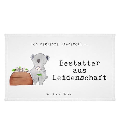 Mr. & Mrs. Panda Gäste Handtuch Bestatter aus Leidenschaft - Geschenk, Kollegin, Schenken, Gästetuch, Reisehandtuch, Firma, Frottier, Jubiläum, von Mr. & Mrs. Panda