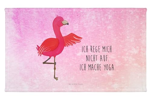 Mr. & Mrs. Panda Gäste Handtuch Flamingo Yoga - Geschenk, Vogel, Achtsamkeit, Namaste, Ärger, Yoga-Übung, Frottier, Kinder Handtuch, Reisehandtuch, von Mr. & Mrs. Panda