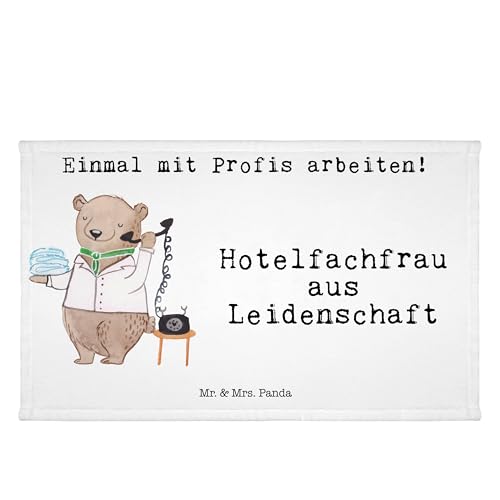 Mr. & Mrs. Panda Gäste Handtuch Hotelfachfrau aus Leidenschaft - Geschenk, Hotelier, Kollegin, Hoteleröffnung, Kinder Handtuch, Jubiläum, Frottier, von Mr. & Mrs. Panda