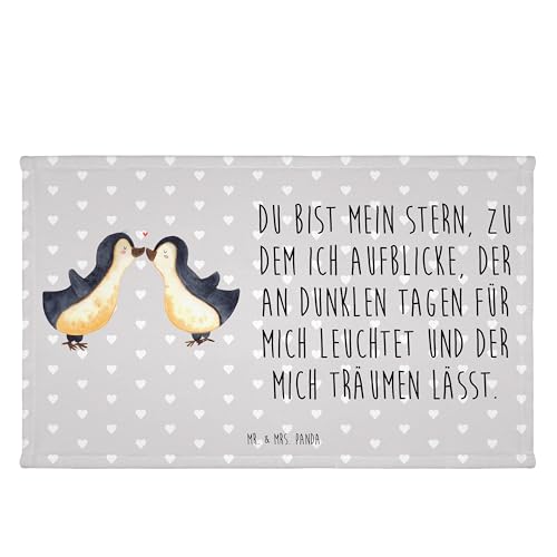 Mr. & Mrs. Panda Gäste Handtuch Pinguin Liebe - Geschenk, Hocheitstag, Hochzeit, Gästetuch, vertraut, Liebesgeschenk, Pinguine, Liebespaar, Kinder von Mr. & Mrs. Panda
