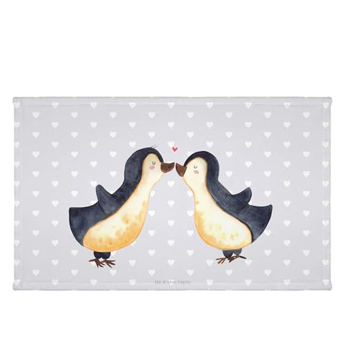 Mr. & Mrs. Panda Gäste Handtuch Pinguin Liebe - Geschenk, Sport Handtuch, Frottier, Gästetuch, Partner, Pinguinpaar, Hochzeit, Liebespaar, Heiraten, von Mr. & Mrs. Panda