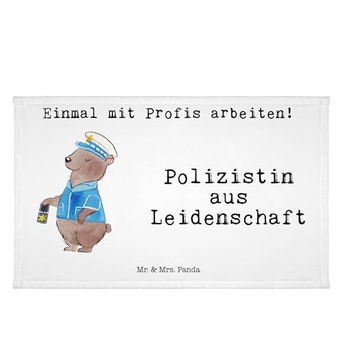 Mr. & Mrs. Panda Gäste Handtuch Polizistin aus Leidenschaft - Geschenk, Cop, Studium, Kinder Handtuch, Polizeibeamtin, Schenken, Jubiläum, Polizei, von Mr. & Mrs. Panda