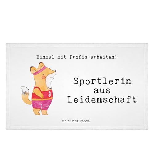 Mr. & Mrs. Panda Gäste Handtuch Sportlerin aus Leidenschaft - Geschenk, Sport Handtuch, Reisehandtuch, Frottier, Kinder Handtuch, Gästetuch, von Mr. & Mrs. Panda