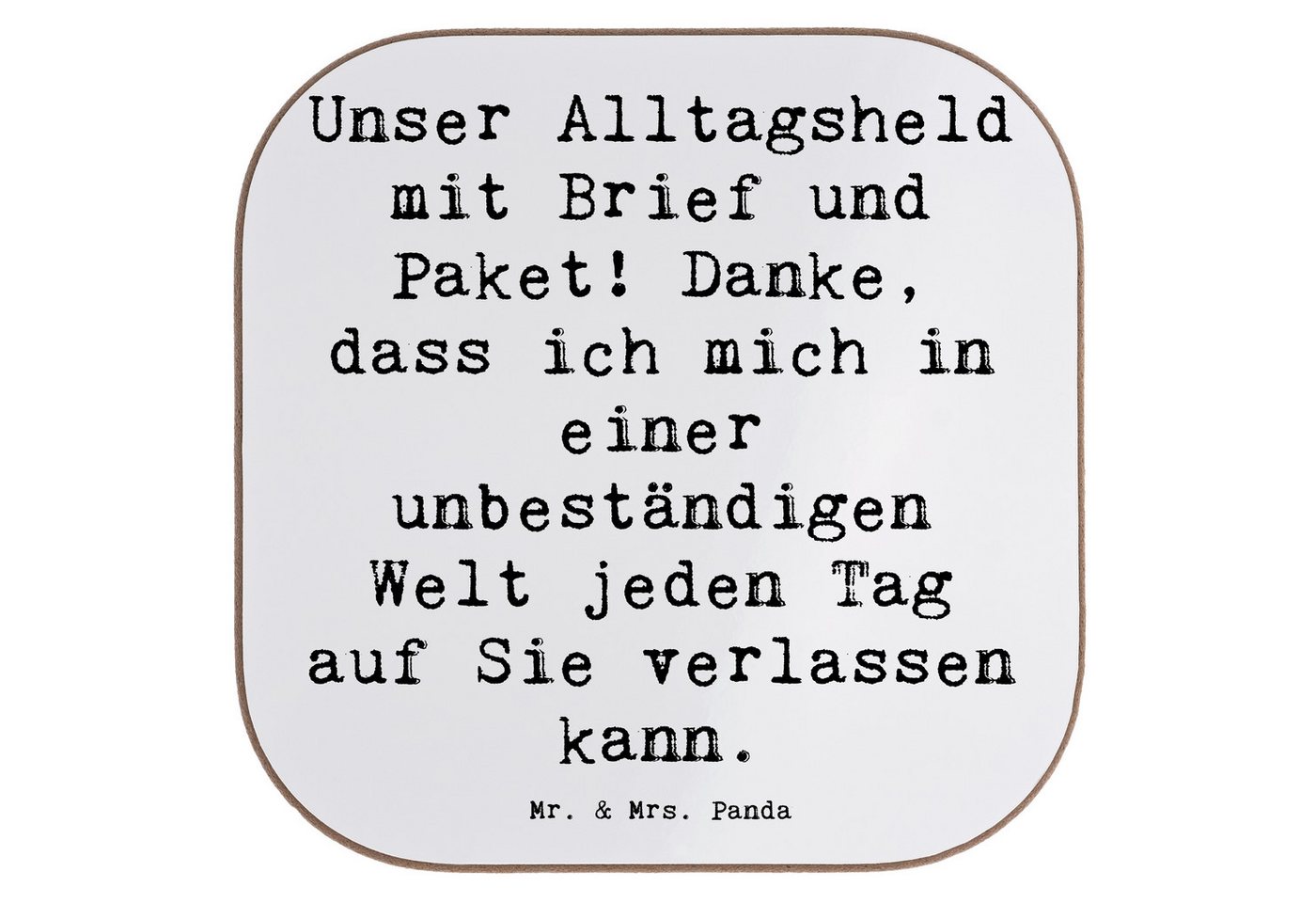 Mr. & Mrs. Panda Getränkeuntersetzer Spruch Briefe & Pakete, Untersetzer für Gläser, Weiß, Gläser, Aufmerk, Packung, 1-tlg. von Mr. & Mrs. Panda