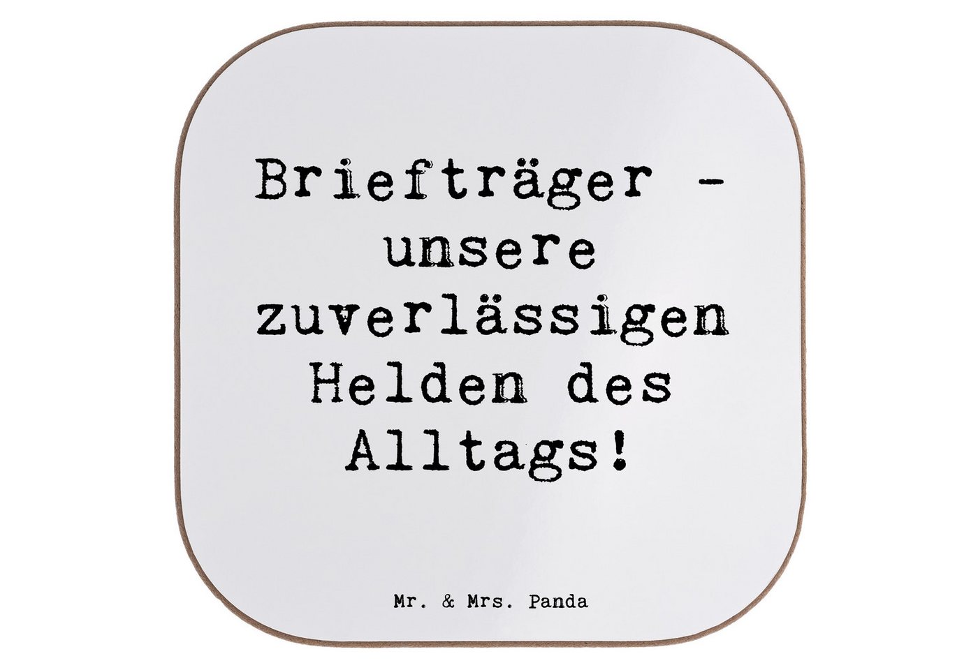 Mr. & Mrs. Panda Getränkeuntersetzer Spruch Briefträger Helden, Untersetzer Glas, Weiß, für Gläser, Briefs, Packung, 1-tlg. von Mr. & Mrs. Panda