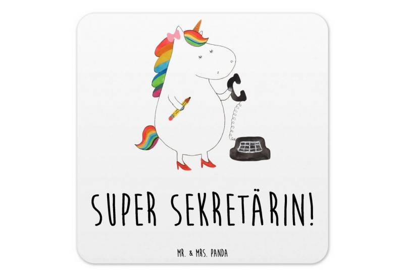 Mr. & Mrs. Panda Getränkeuntersetzer Einhorn Sekretärin 15er Set - Weiß - Geschenk, Rechtsanwaltsgehilfin, Packung, 1-tlg., Farbige Sprüche von Mr. & Mrs. Panda