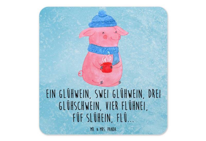 Mr. & Mrs. Panda Getränkeuntersetzer Schweinchen Glühwein, Coaster 6er Set, Eisblau, Weihnachten, Tischunt, Packung, 1-tlg. von Mr. & Mrs. Panda