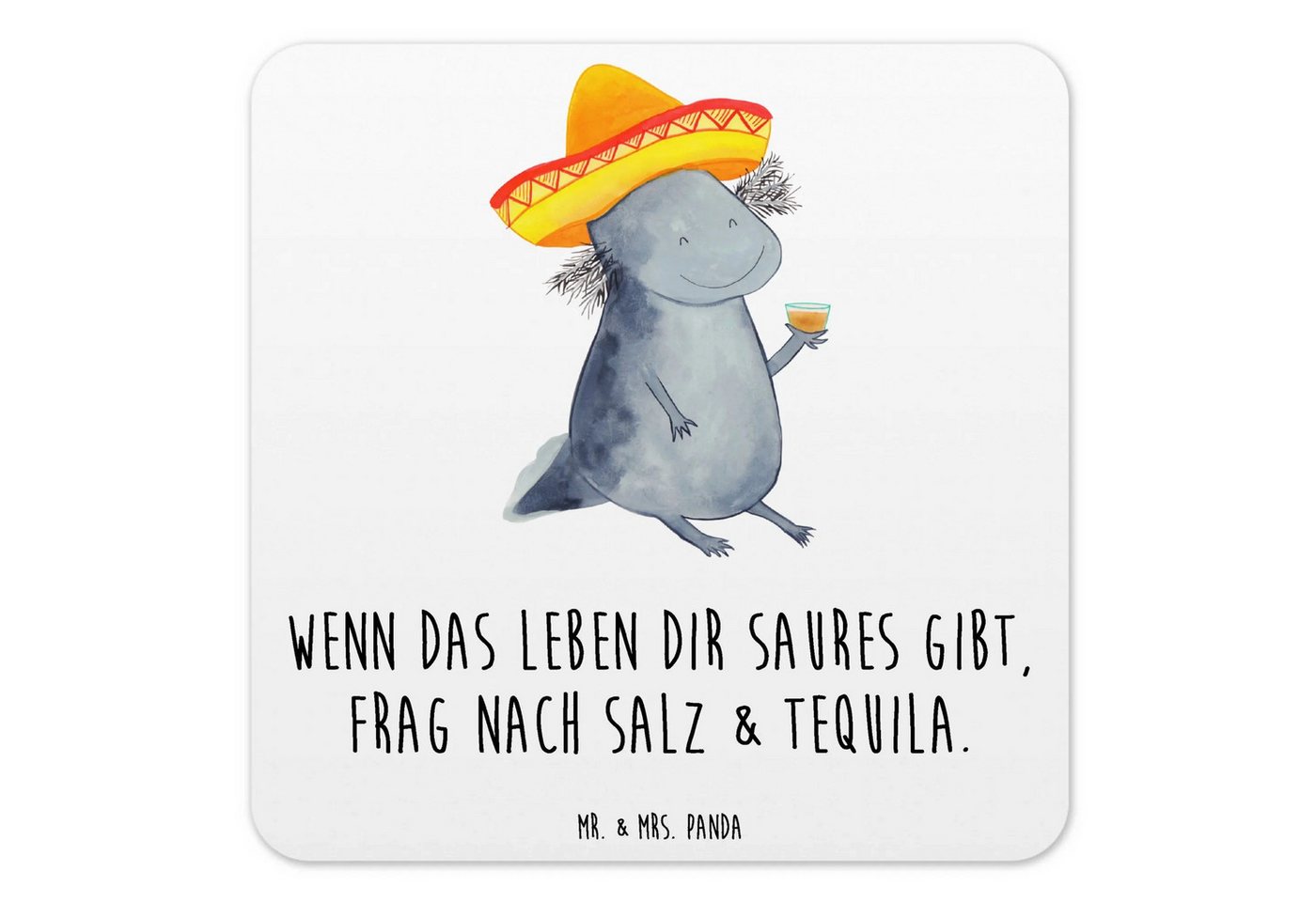 Mr. & Mrs. Panda Getränkeuntersetzer Axolotl Tequila, Glasuntersetzer, Untersetzer für Gläser, Packung, 1-tlg., Kreatives Design Mr. & Mrs. Panda Getränkeuntersetzer Axolotl Tequila, Glasuntersetzer, Untersetzer für Gläser, Packung, 1-tlg., Kreatives Design von Mr. & Mrs. Panda