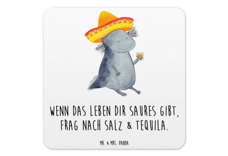Mr. & Mrs. Panda Getränkeuntersetzer Axolotl Tequila, Glasuntersetzer, Untersetzer für Gläser, Packung, 1-tlg., Kreatives Design von Mr. & Mrs. Panda