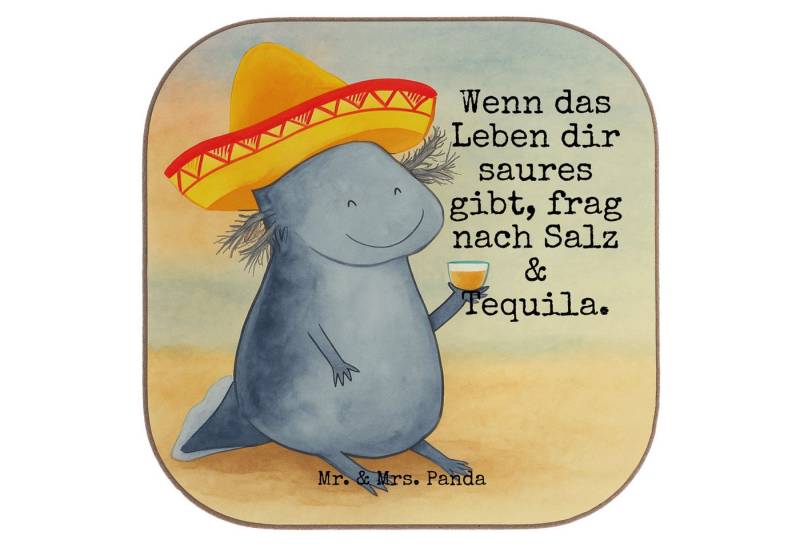 Mr. & Mrs. Panda Getränkeuntersetzer Axolotl Tequila Design, Korkuntersetzer, Bierdeckel, Untersetzer, Packung, 1-tlg., Tierfreundlich von Mr. & Mrs. Panda