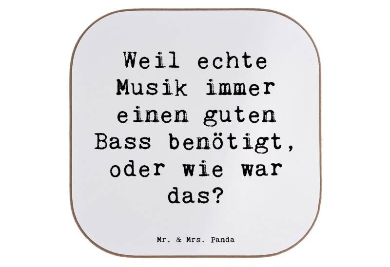 Mr. & Mrs. Panda Getränkeuntersetzer Schlagzeug Basswunder - Weiß - Geschenk, Untersetzer Holz, Schlagzeug, 1-tlg., Handgezeichnete Motive von Mr. & Mrs. Panda
