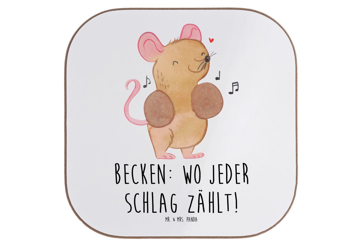Mr. & Mrs. Panda Getränkeuntersetzer Becken, Untersetzer für Gläser, Weiß, Tasse, Schlaginstrument, Tassen, Packung, 1-tlg. von Mr. & Mrs. Panda