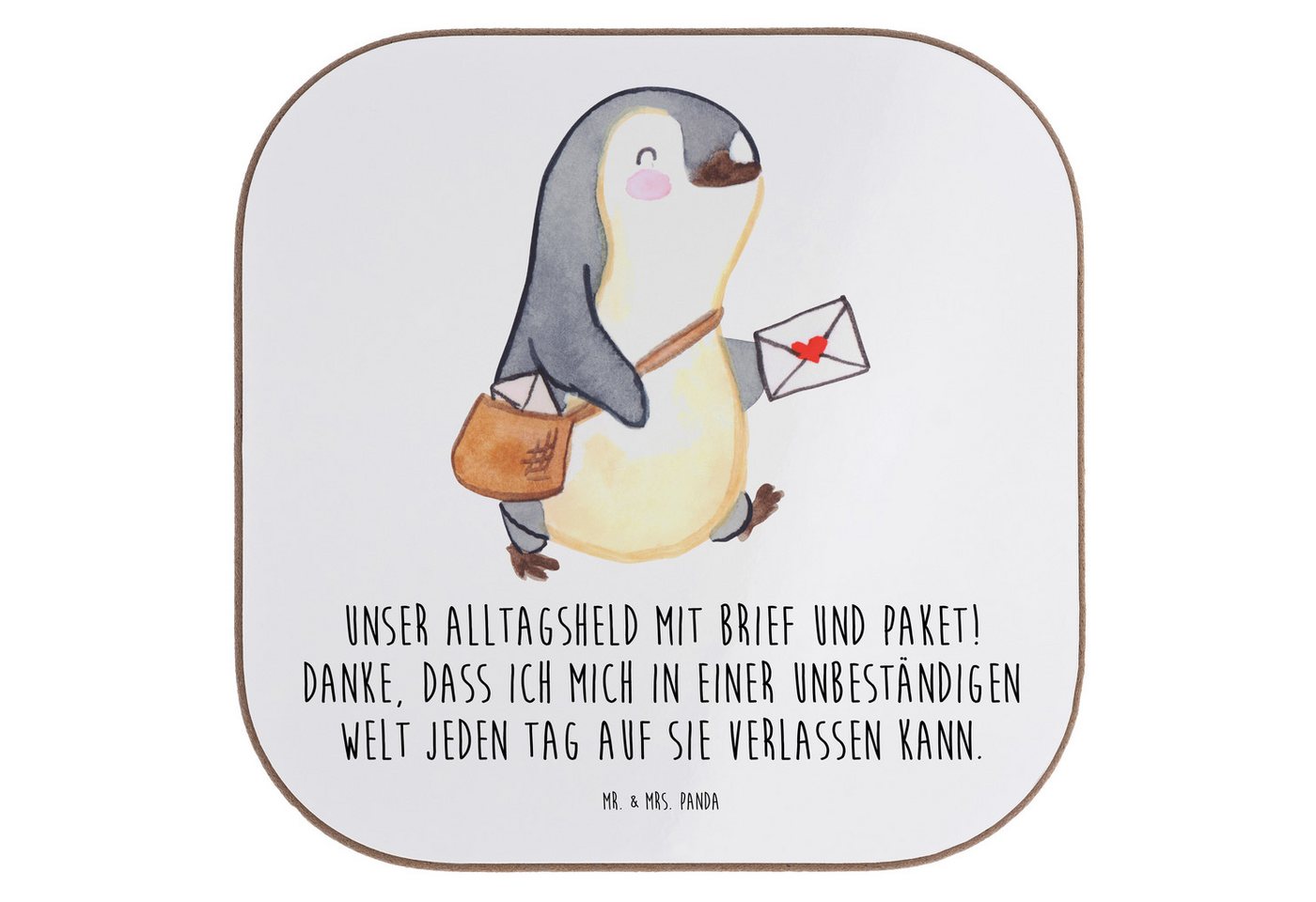 Mr. & Mrs. Panda Getränkeuntersetzer Briefe & Pakete, Untersetzer für Gläser, Weiß, Tischuntersetzer, Aufm, Packung, 1-tlg. von Mr. & Mrs. Panda