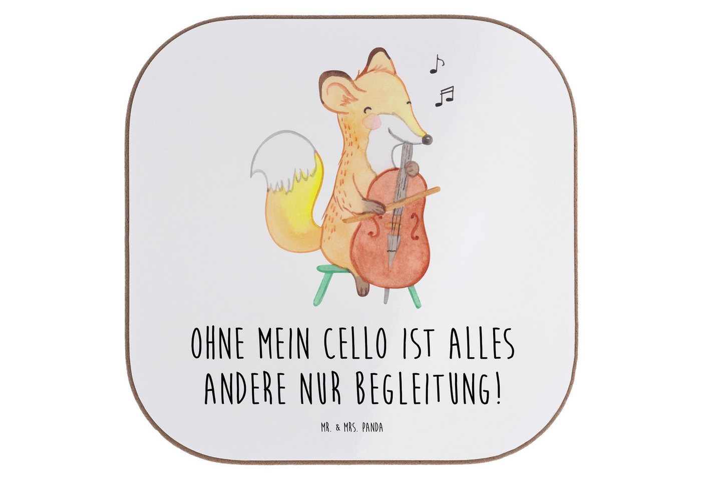 Mr. & Mrs. Panda Getränkeuntersetzer Cello Magie, gläseruntersetzer, Weiß, Untersetzer Glas, Klassische Mu, Packung, 1-tlg. von Mr. & Mrs. Panda
