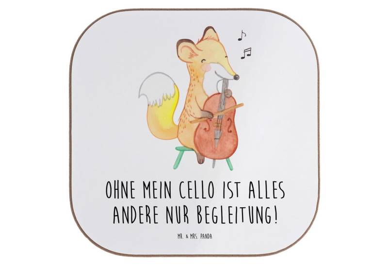 Mr. & Mrs. Panda Getränkeuntersetzer Cello Magie, gläseruntersetzer, Weiß, Untersetzer Glas, Klassische Mu, Packung, 1-tlg. von Mr. & Mrs. Panda