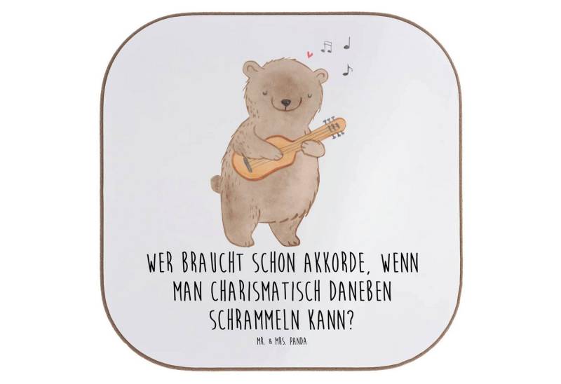 Mr. & Mrs. Panda Getränkeuntersetzer Charisma Gitarre - Weiß - Geschenk, tisch, Glasuntersetzer, Bühne, Un, Packung, 1-tlg., Moderne Designs von Mr. & Mrs. Panda