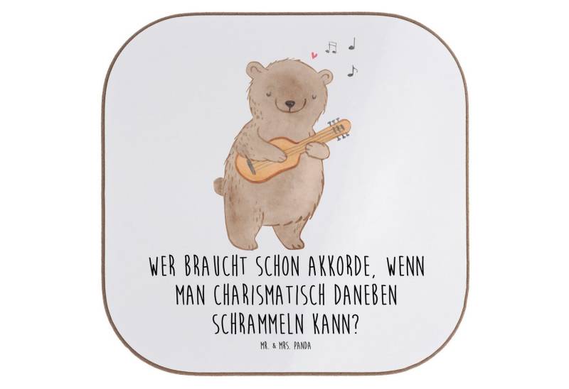 Mr. & Mrs. Panda Getränkeuntersetzer Charisma Gitarre, Untersetzer für Gläser, Weiß, Akustik, Glas, Tasse, Packung, 1-tlg. von Mr. & Mrs. Panda