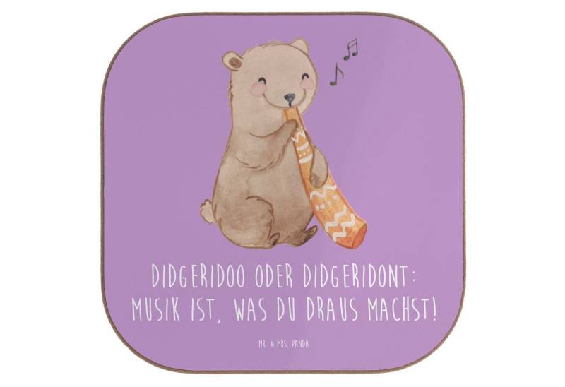 Mr. & Mrs. Panda Getränkeuntersetzer Didgeridoo Musik - Lavendeltraum - Geschenk, Untersetzer aus Holz, Mu, 1-tlg., Innovative Designs von Mr. & Mrs. Panda