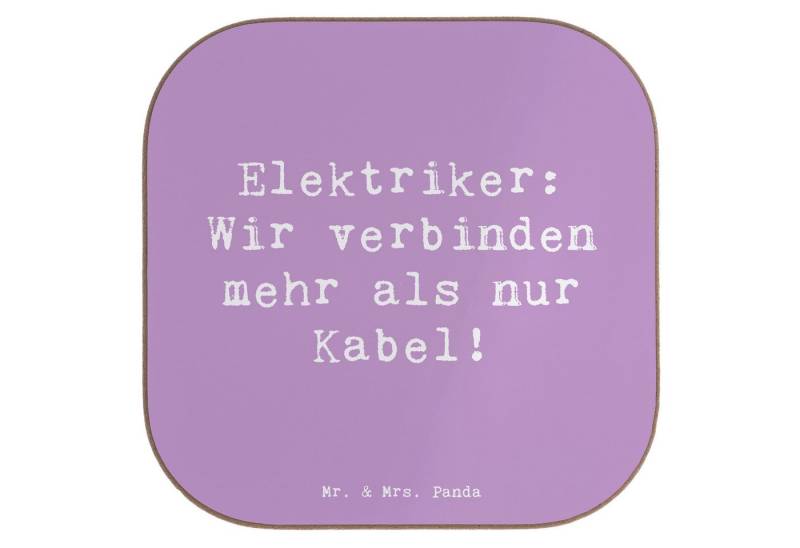 Mr. & Mrs. Panda Getränkeuntersetzer Elektriker Verbindungen - Lavendeltraum - Geschenk, Untersetzer Holz, 1-tlg., Innovative Designs von Mr. & Mrs. Panda