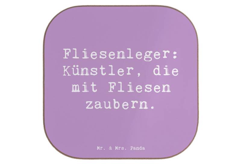 Mr. & Mrs. Panda Getränkeuntersetzer Fliesenleger: Künstler, die mit Fliesen zaubern. - Lavendeltraum - Ge, 1-tlg., Robustes Material von Mr. & Mrs. Panda