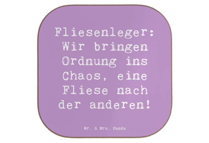 Mr. & Mrs. Panda Getränkeuntersetzer Fliesenleger: Wir bringen Ordnung ins Chaos, eine Fliese nach der and, 1-tlg., Glänzende Oberfläche von Mr. & Mrs. Panda