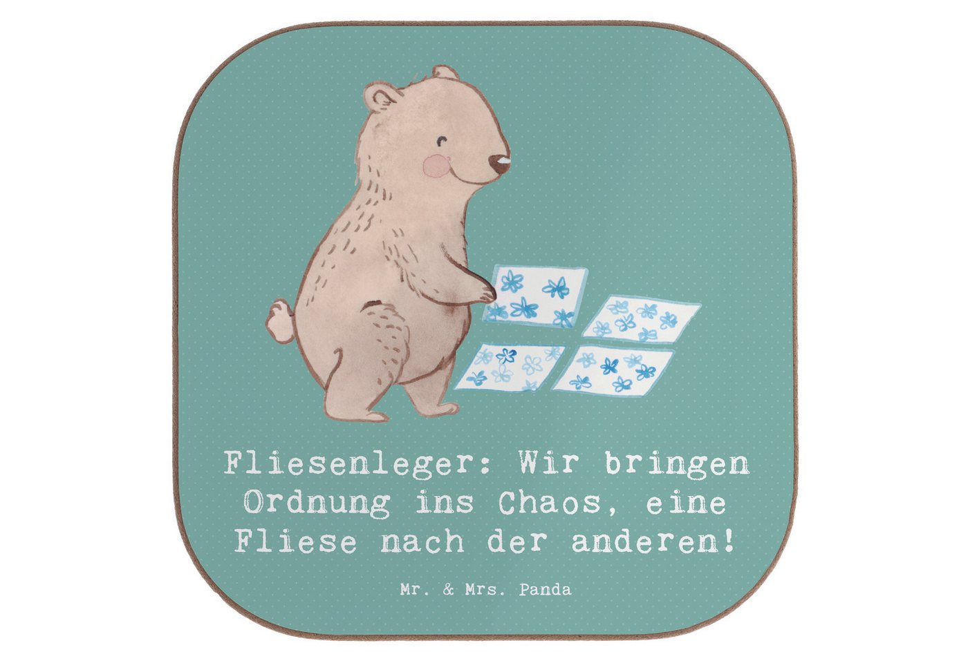 Mr. & Mrs. Panda Getränkeuntersetzer Fliesenleger: Wir bringen Ordnung ins Chaos, eine Fliese nach der and, 1-tlg., Handgezeichnete Motive Mr. & Mrs. Panda Getränkeuntersetzer Fliesenleger: Wir bringen Ordnung ins Chaos, eine Fliese nach der and, 1-tlg., Handgezeichnete Motive von Mr. & Mrs. Panda