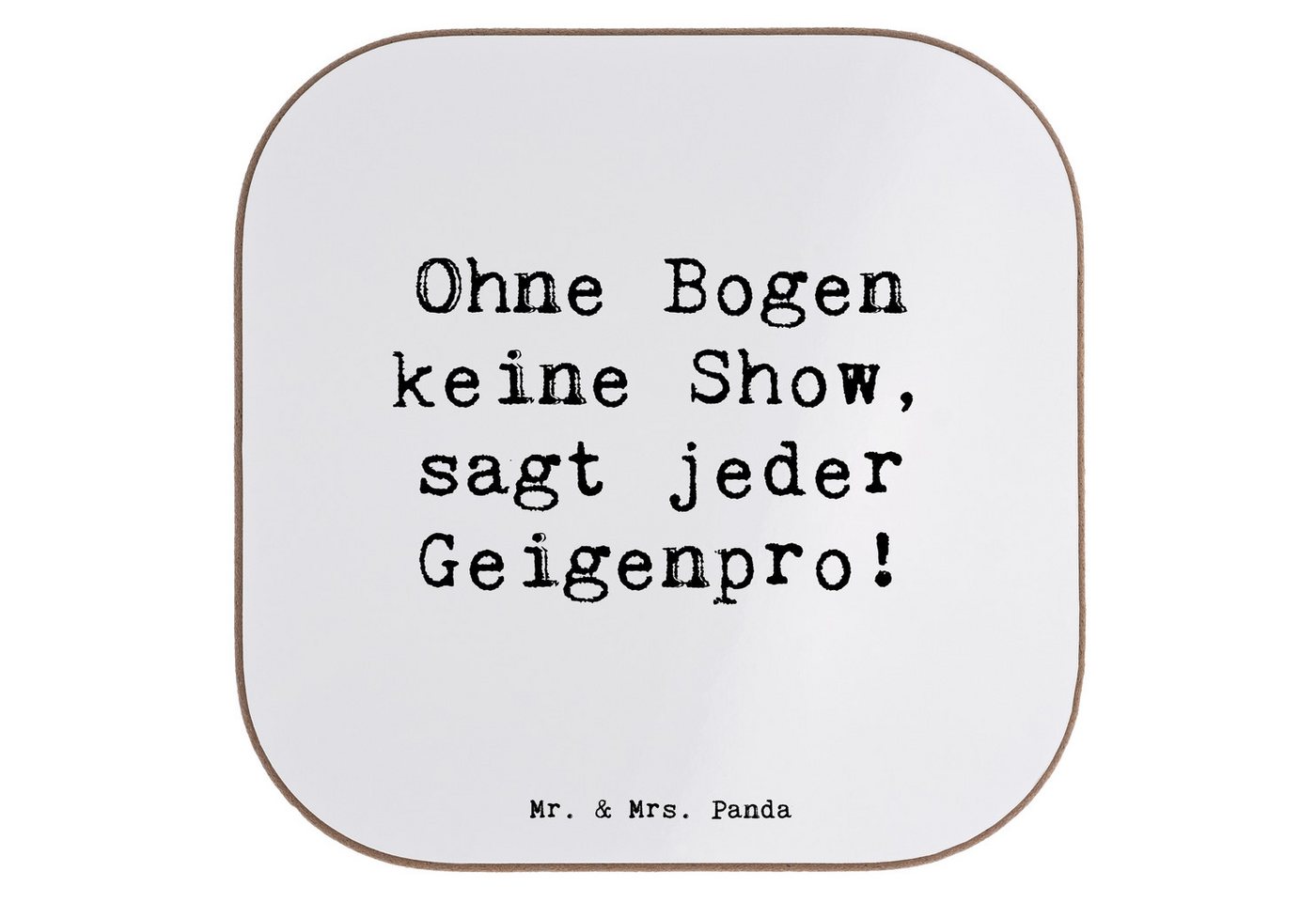Mr. & Mrs. Panda Getränkeuntersetzer Spruch Geige Bogen, Tassen Untersetzer, Weiß, Untersetzer Glas, Lerne, Packung, 1-tlg. von Mr. & Mrs. Panda