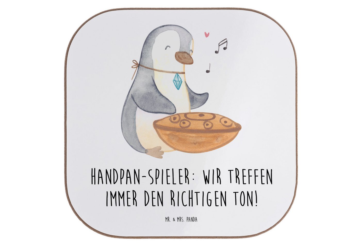 Mr. & Mrs. Panda Getränkeuntersetzer Handpan Spieler, Untersetzer für Gläser, Weiß, Gläser, gläserunterset, Packung, 1-tlg. von Mr. & Mrs. Panda