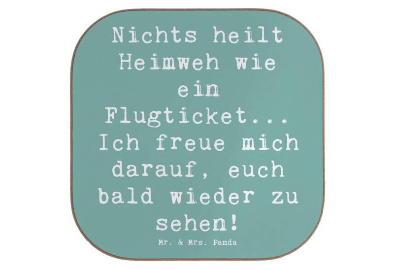 Mr. & Mrs. Panda Getränkeuntersetzer Heimweh Ticket - Meeresbrise - Geschenk, Untersetzer aus Holz, Motiva, 1-tlg., Innovative Designs von Mr. & Mrs. Panda