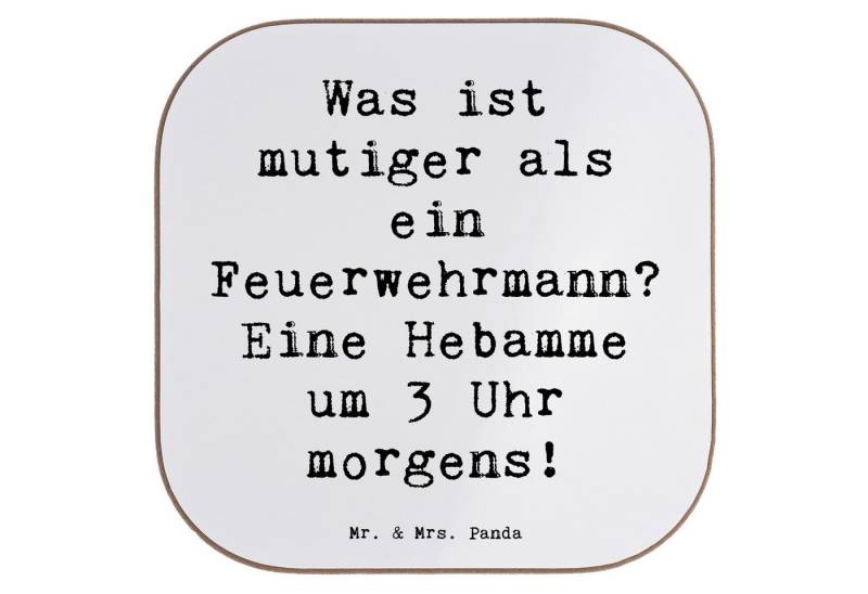 Mr. & Mrs. Panda Getränkeuntersetzer Mutige Hebamme - Weiß - Geschenk, Hebamme um 3 Uhr morgens, Flexibili, 1-tlg., Innovative Designs von Mr. & Mrs. Panda