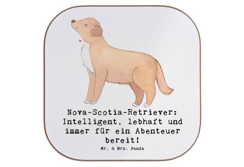 Mr. & Mrs. Panda Getränkeuntersetzer Nova Scotia Duck - Weiß - Geschenk, Apportieren, Untersetzer aus Holz, 1-tlg. von Mr. & Mrs. Panda