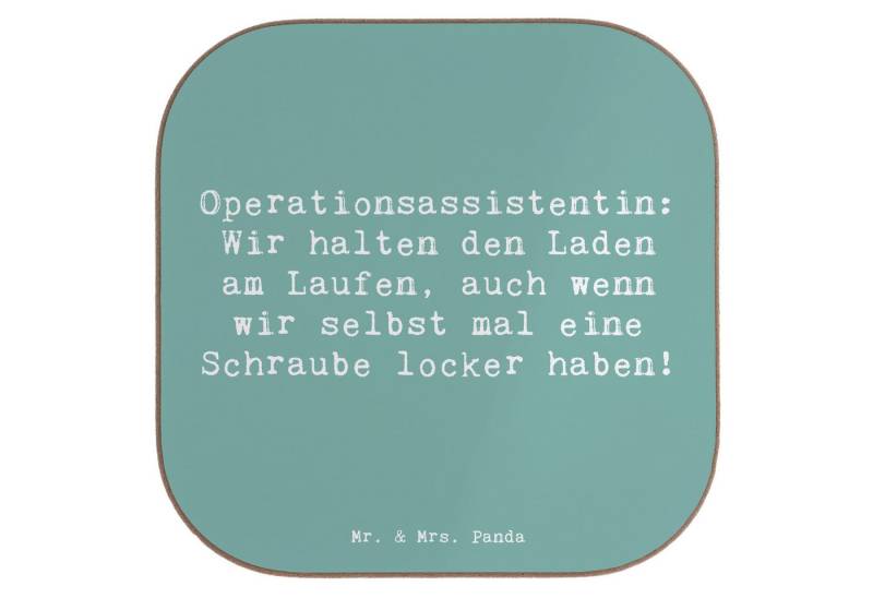 Mr. & Mrs. Panda Getränkeuntersetzer Operationsassistentin Heldin - Meeresbrise - Geschenk, Schraube locke, 1-tlg., Liebevolle Motive von Mr. & Mrs. Panda