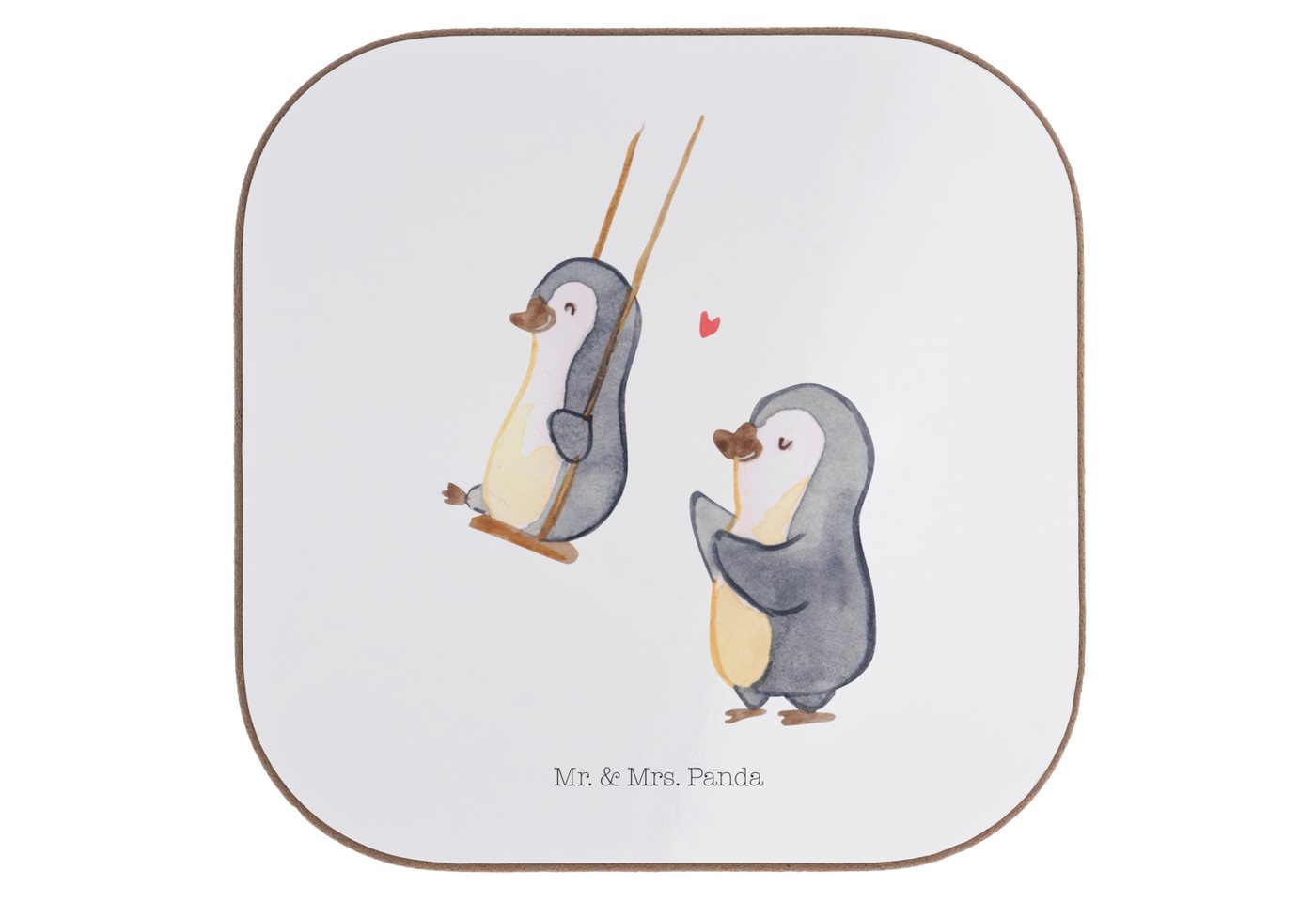 Mr. & Mrs. Panda Getränkeuntersetzer Pinguin Oma schaukeln - Weiß - Geschenk, Geschenk für Oma, Getränkeun, 1-tlg., Liebevolle Motive von Mr. & Mrs. Panda