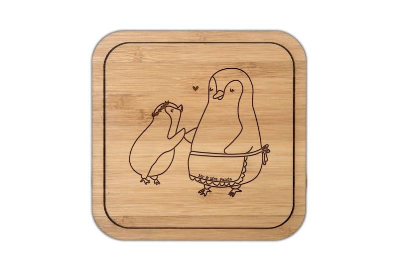 Mr. & Mrs. Panda Getränkeuntersetzer Pinguin mit Kind - Transparent - Geschenk, Mama, Mutter, Bruder, Mutt, Packung, 1-tlg., Praktisch und elegant von Mr. & Mrs. Panda