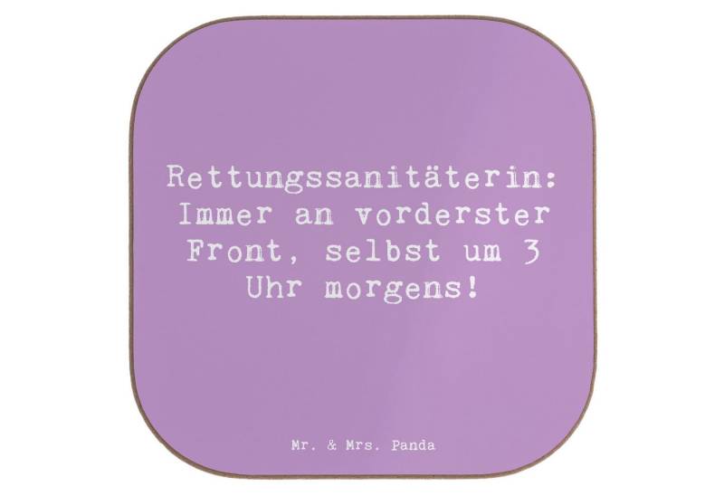 Mr. & Mrs. Panda Getränkeuntersetzer Rettungssanitäterin: Immer an vorderster Front, selbst um 3 Uhr morge, 1-tlg., Handgezeichnete Motive von Mr. & Mrs. Panda