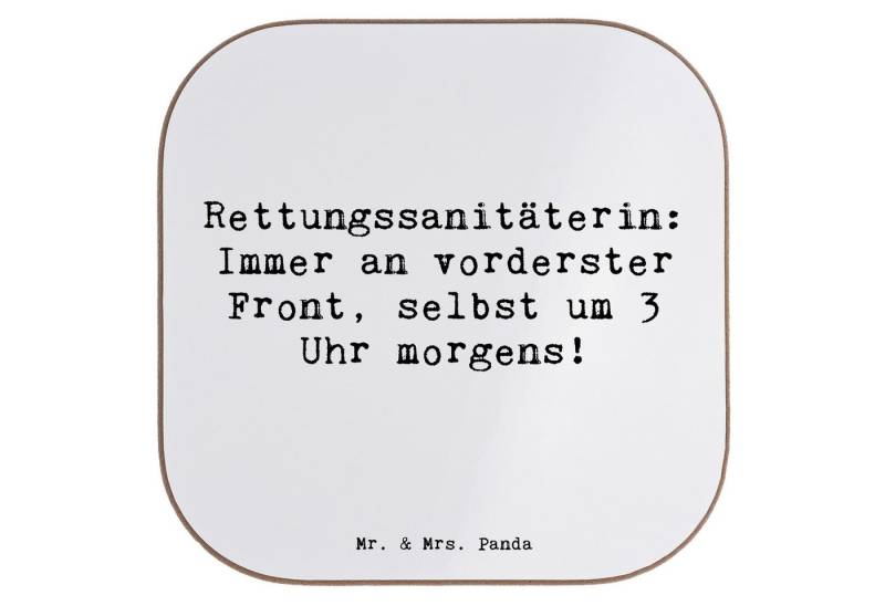 Mr. & Mrs. Panda Getränkeuntersetzer Rettungssanitäterin: Immer an vorderster Front, selbst um 3 Uhr morge, 1-tlg., Handgezeichnete Motive von Mr. & Mrs. Panda