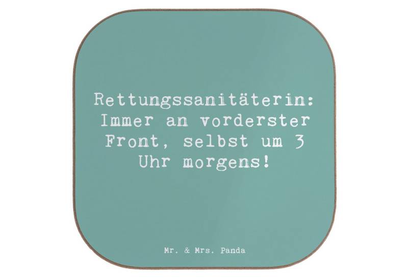 Mr. & Mrs. Panda Getränkeuntersetzer Rettungssanitäterin: Immer an vorderster Front, selbst um 3 Uhr morge, 1-tlg., Liebevolle Motive von Mr. & Mrs. Panda