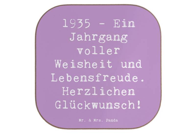 Mr. & Mrs. Panda Getränkeuntersetzer Spruch 1935 Geburtstag - Lavendeltraum - Geschenk, Untersetzer Gläser, 1-tlg. von Mr. & Mrs. Panda