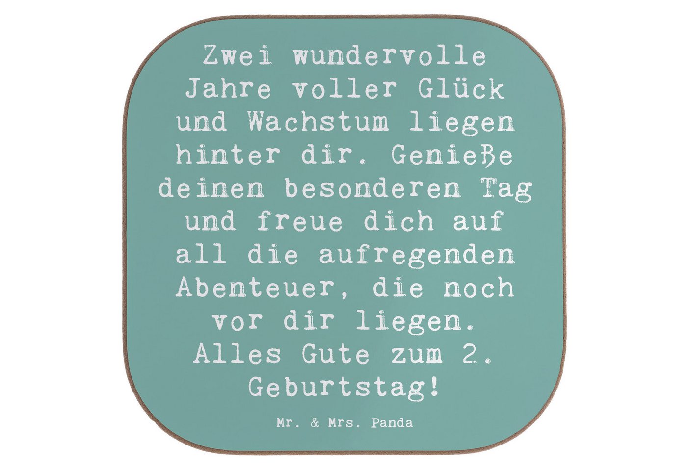 Mr. & Mrs. Panda Getränkeuntersetzer Spruch 2. Geburtstag - Meeresbrise - Geschenk, Alles gut zum Geburtst, 1-tlg., Innovative Designs Mr. & Mrs. Panda Getränkeuntersetzer Spruch 2. Geburtstag - Meeresbrise - Geschenk, Alles gut zum Geburtst, 1-tlg., Innovative Designs von Mr. & Mrs. Panda