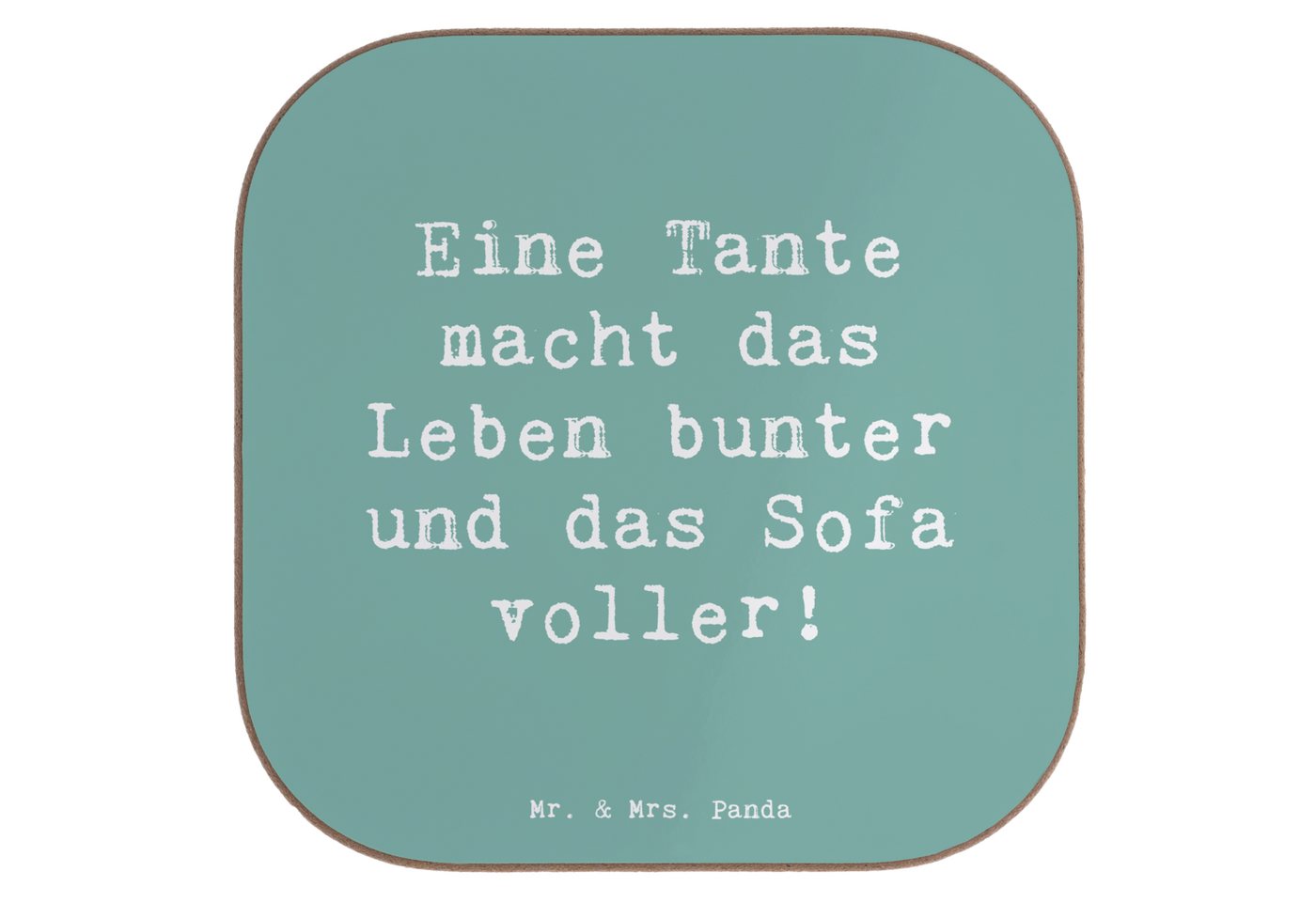 Mr. & Mrs. Panda Getränkeuntersetzer Spruch Bunte Tante - Meeresbrise - Geschenk, Sofa voller, einzigartig, 1-tlg. Mr. & Mrs. Panda Getränkeuntersetzer Spruch Bunte Tante - Meeresbrise - Geschenk, Sofa voller, einzigartig, 1-tlg. von Mr. & Mrs. Panda