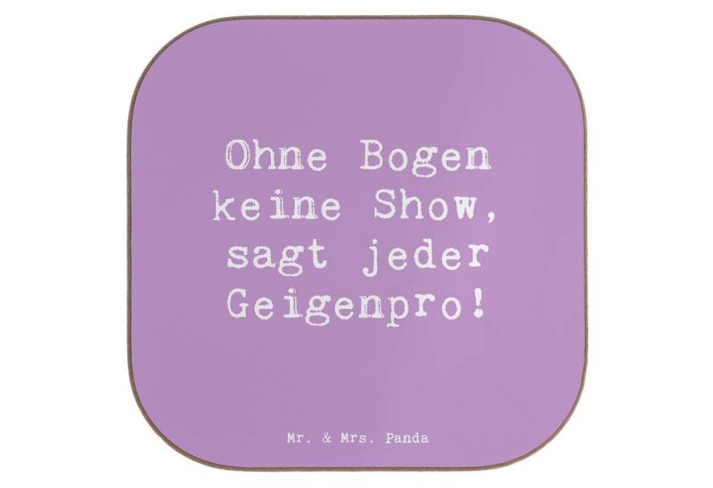 Mr. & Mrs. Panda Getränkeuntersetzer Spruch Geige Bogen - Lavendeltraum - Geschenk, Untersetzer, Trompeten, 1-tlg., Innovative Designs von Mr. & Mrs. Panda