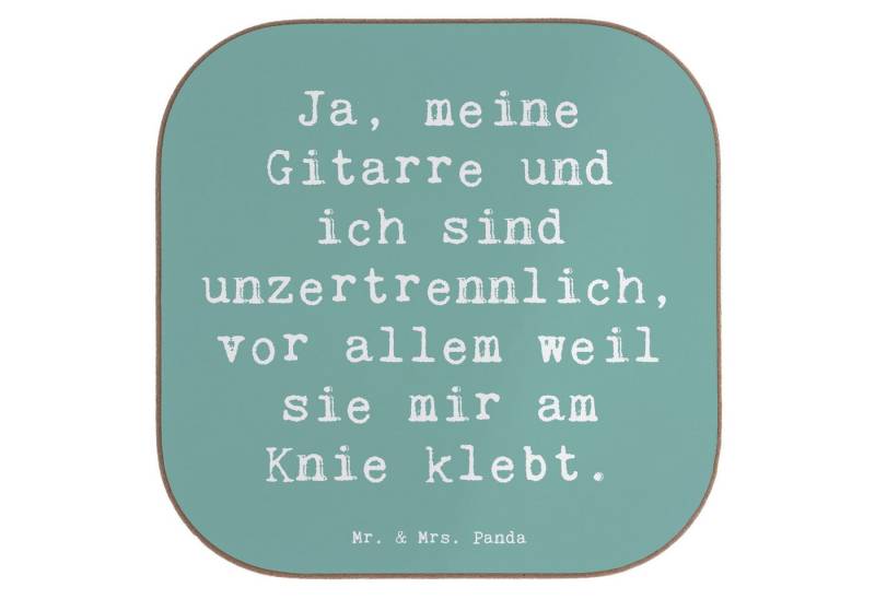 Mr. & Mrs. Panda Getränkeuntersetzer Spruch Gitarre Freund - Meeresbrise - Geschenk, Musikliebe, Bierdecke, 1-tlg., Glänzende Oberfläche von Mr. & Mrs. Panda