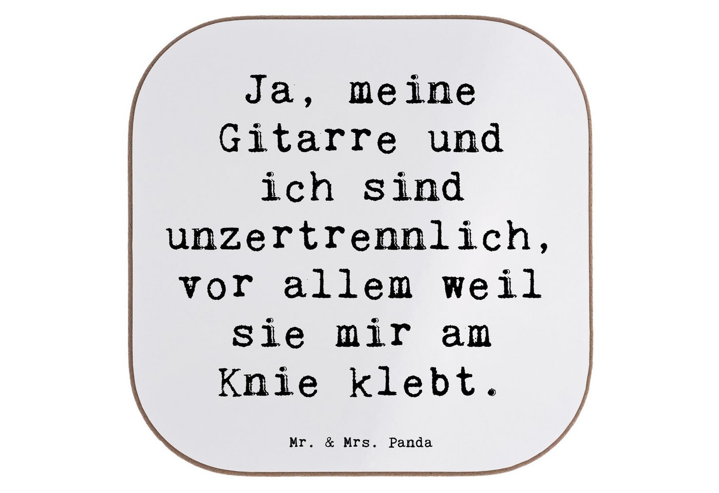 Mr. & Mrs. Panda Getränkeuntersetzer Spruch Gitarre Freund, Untersetzer für Gläser, Weiß, Liebe, Musik, Me, Packung, 1-tlg. von Mr. & Mrs. Panda