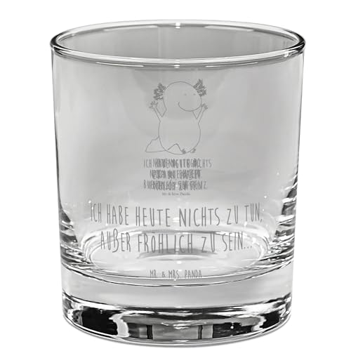 Mr. & Mrs. Panda Ginglas Axolotl Hurra - Geschenk, Lurch, Gin Glas mit Sprüchen, Gin Glas, Zufriedenheit, Molch, Ginglas mit Spruch, Schwanzlurch, von Mr. & Mrs. Panda