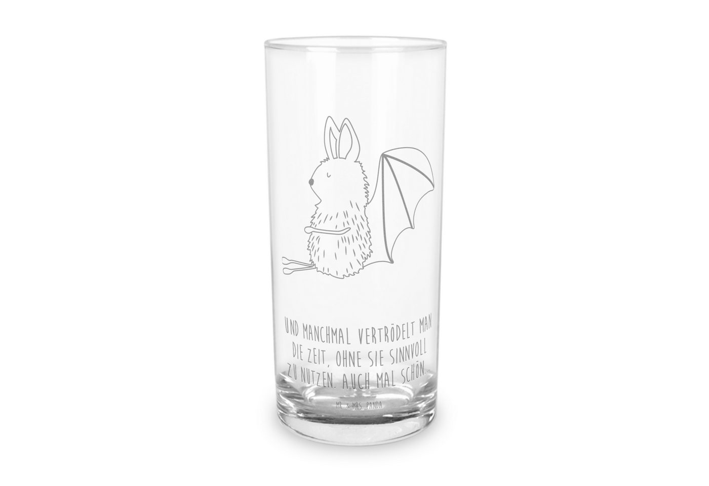 Mr. & Mrs. Panda Glas 200 ml Fledermaus Sitzen - Transparent - Geschenk, Wasserglas mit Gra, Premium Glas, Magische Gravuren von Mr. & Mrs. Panda