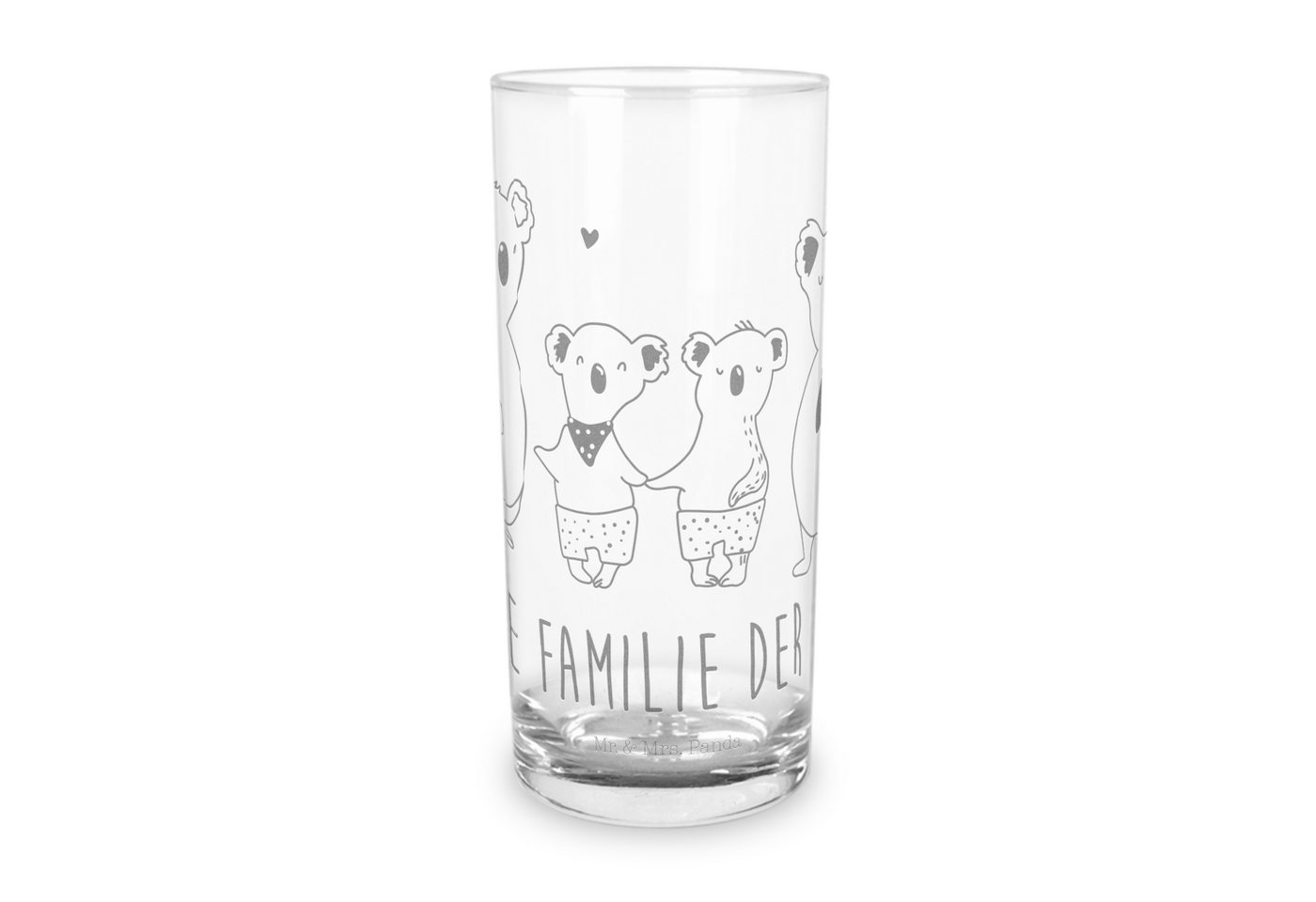 Mr. & Mrs. Panda Glas 200 ml Koala Familie zwei - Transparent - Geschenk, Wasserglas, Famil, Premium Glas, Magische Gravuren von Mr. & Mrs. Panda