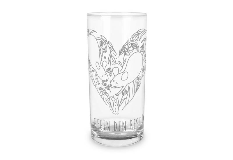 Mr. & Mrs. Panda Glas Mäuse Herz 200 ml - Transparent - Geschenk, Glas Für Esstisch, Verlob, Premium Glas, Inspirierende Sprüche von Mr. & Mrs. Panda