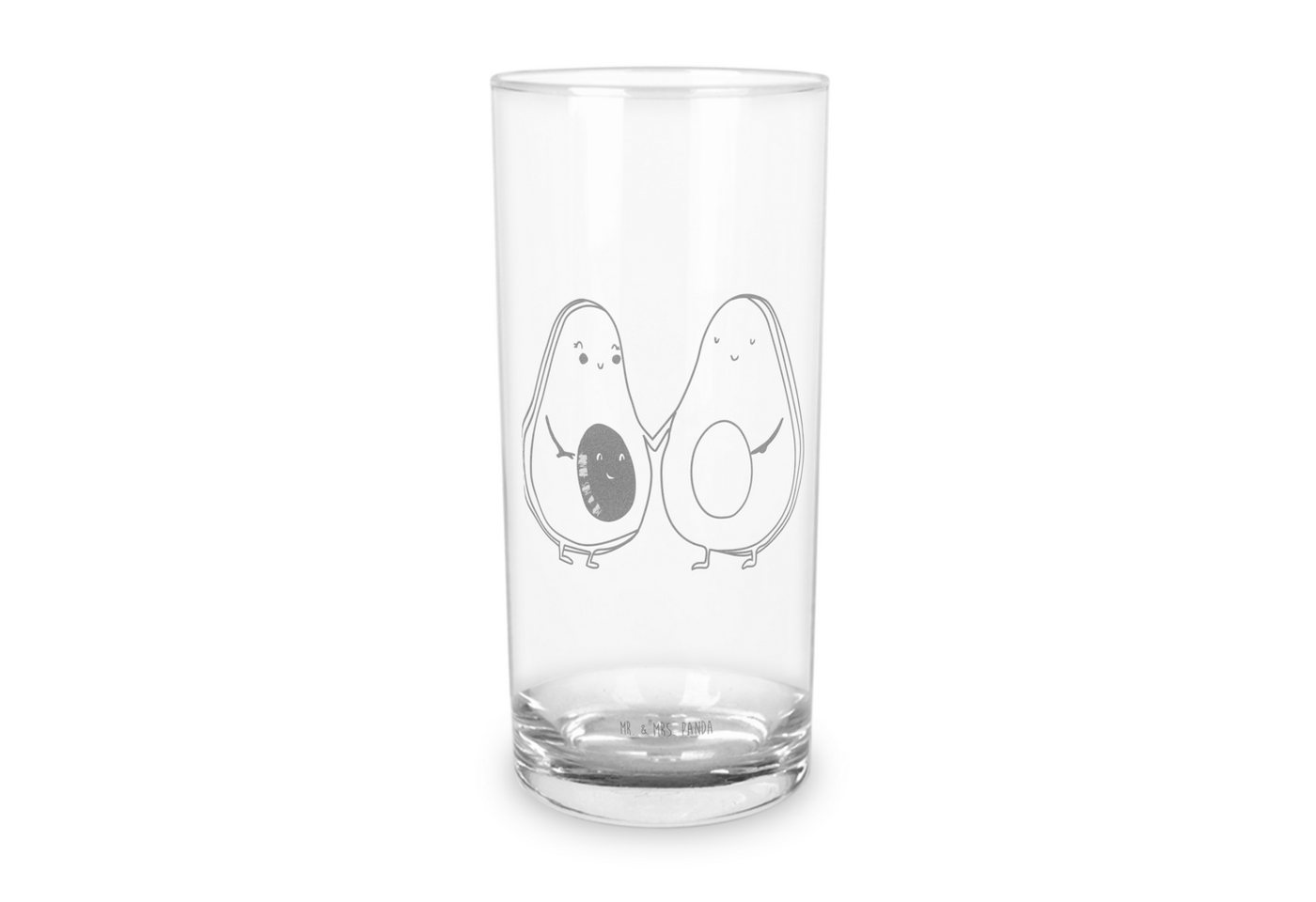 Mr. & Mrs. Panda Glas 400 ml Avocado Pärchen - Transparent - Geschenk, Wasserglas mit Gravu, Premium Glas, Inspirierende Gravur von Mr. & Mrs. Panda