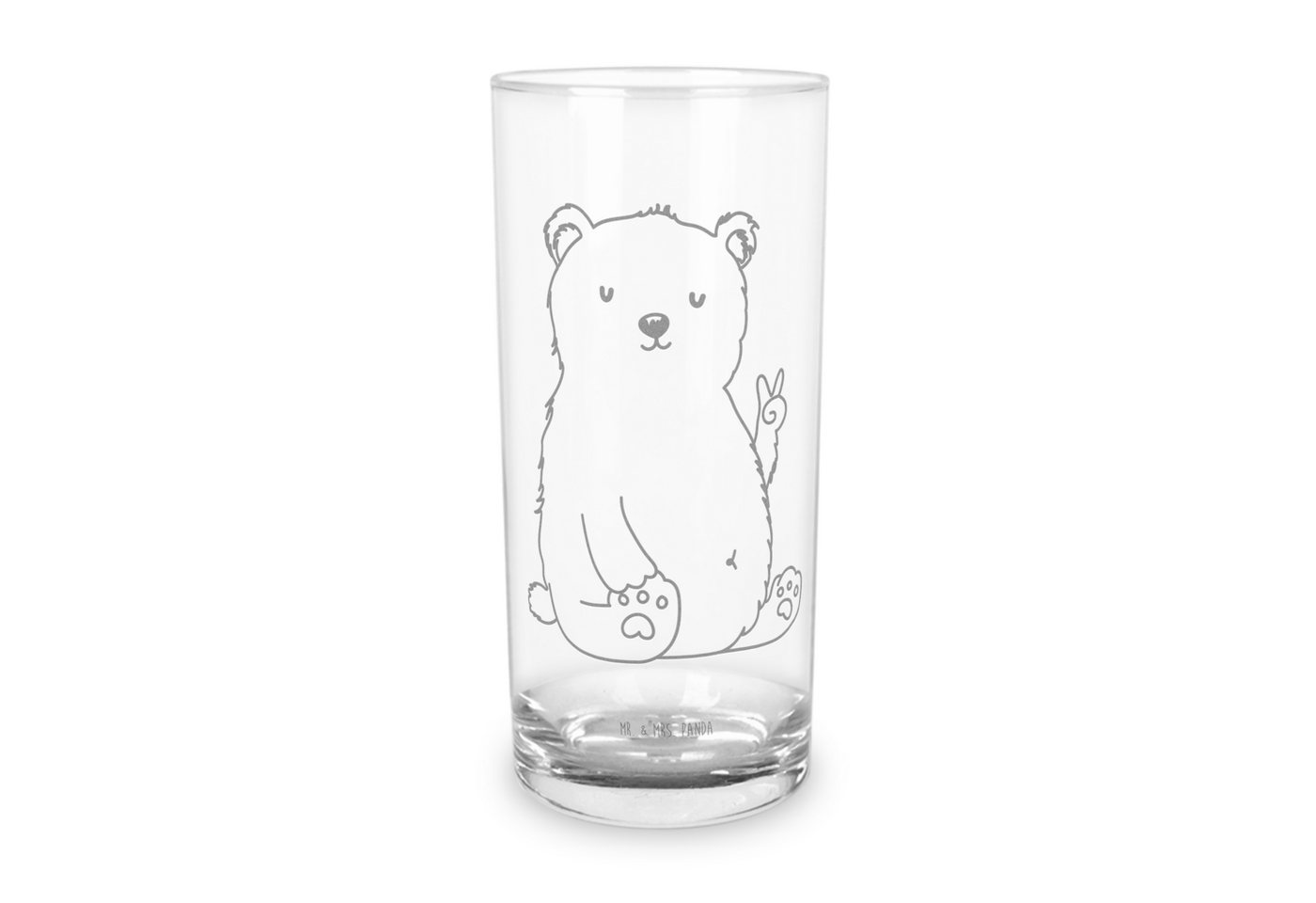 Mr. & Mrs. Panda Glas 400 ml Eisbär Faul - Transparent - Geschenk, Teddy, Wasserglas, Arbei, Premium Glas, Magische Gravur von Mr. & Mrs. Panda
